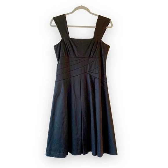 Calvin Klein Wide Strap Fit and Flare Black Dress Women’s‎ Size 6 Career Office